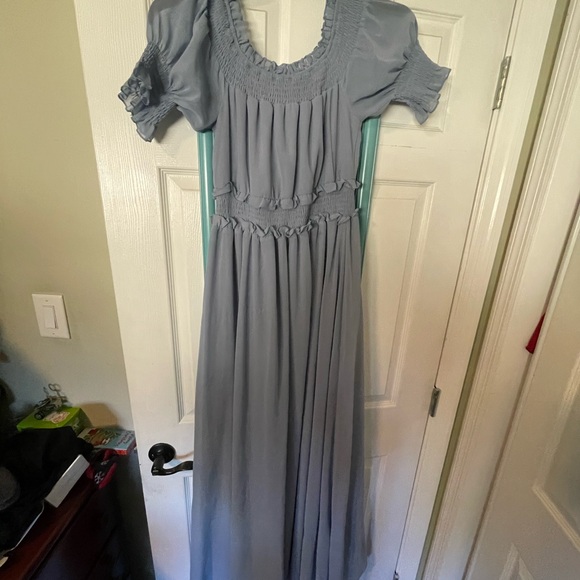 Baltic born harper Elegant Off-Shoulder Blue Dress bridesmaid maternity - Picture 2 of 4